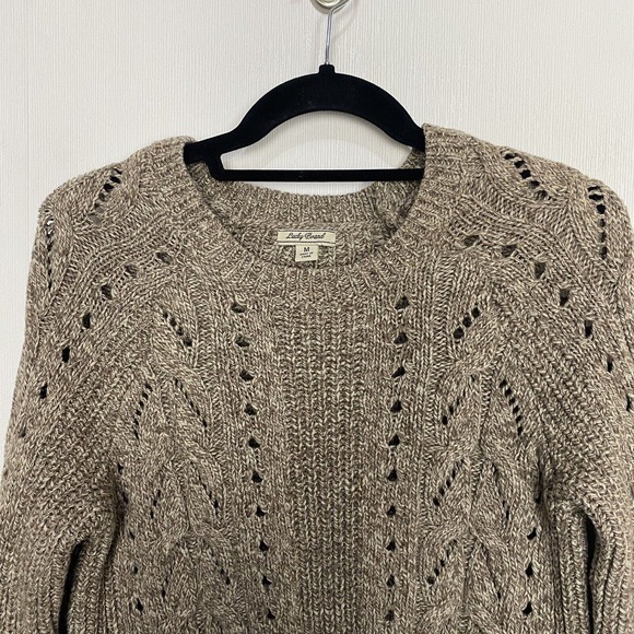 Lucky Brand Women’s Cotton Wool Blend Cableknit Crew Neck Sweater Size Medium. - Picture 2 of 11